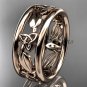 14kt rose gold celtic trinity knot wedding band, engagement ring CT7233G