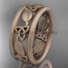 14kt rose gold celtic trinity knot wedding band, matte finish wedding band, engagement ring CT7233G