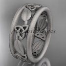 Platinum  celtic trinity knot wedding band, matte finish wedding band, engagement ring CT7233G