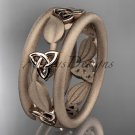 14kt rose gold celtic trinity knot wedding band, engagement ring CT7233GM