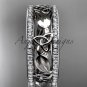 14kt white gold celtic trinity knot wedding band, diamond wedding band, engagement ring CT7233B
