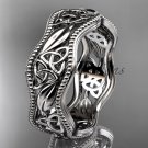 14kt white gold celtic trinity knot wedding band, engagement ring CT7508G