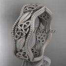 platinum  celtic trinity knot wedding band, matte finish wedding band, engagement ring CT7508G
