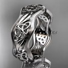 14kt white gold celtic trinity knot wedding band, engagement ring CT7510G