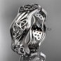14kt white gold celtic trinity knot wedding band, engagement ring CT7510G
