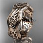 14kt rose gold celtic trinity knot wedding band, engagement ring CT7510G