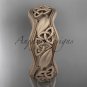 14kt rose gold celtic trinity knot wedding band, matte finish wedding band, engagement ring CT7510G