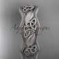 platinum celtic trinity knot wedding band, matte finish wedding band, engagement ring CT7510G