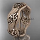 14kt rose gold celtic trinity knot wedding band, engagement ring CT7510GM