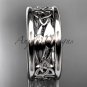 14kt white gold celtic trinity knot wedding band, engagement ring CT7511G