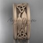 14kt rose  gold celtic trinity knot wedding band, matte finish wedding band, engagement ring CT7511G