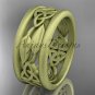 14k yellow gold celtic trinity knot wedding band, matte finish wedding band, engagement ring CT7511G