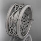 platinum  celtic trinity knot wedding band, matte finish wedding band, engagement ring CT7511G