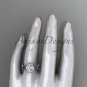 14kt white gold diamond celtic trinity knot wedding ring, engagement ring CT7416