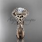 14kt rose gold diamond celtic trinity knot wedding ring, engagement ring CT7416