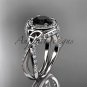Platinum diamond celtic trinity knot , engagement ring, Black Diamond CT7416