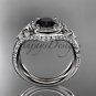 Platinum diamond celtic trinity knot , engagement ring, Black Diamond CT7416