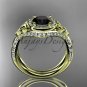 14k yellow gold diamond celtic trinity knot , engagement ring,  Black Diamond  CT7416