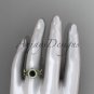 14k yellow gold diamond celtic trinity knot , engagement ring,  Black Diamond  CT7416