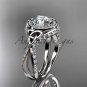 platinum diamond celtic trinity knot, engagement ring with a Moissanite center stone CT7416