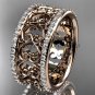 14kt rose gold diamond engagement ring, wedding band ADLR423B