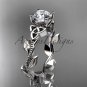 14kt white gold celtic trinity knot wedding ring, engagement ring,  Moissanite, CT7238