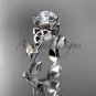 Platinum celtic trinity knot wedding ring, engagement ring, Moissanite, CT7238