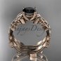 14kt rose gold celtic trinity knot wedding ring with a Black Diamond center stone CT7238S