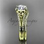 14kt yellow gold celtic trinity knot engagement ring ,diamond wedding ring, engagment set CT7108S