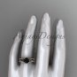 14kt rose gold celtic trinity knot engagment set with a Black Diamond center stone CT7108S