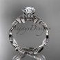 14kt white gold diamond celtic trinity knot wedding ring, engagement ring CT7258