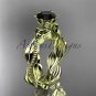 14k yellow gold diamond celtic trinity knot engagement ring with a Black Diamond center stone CT7258