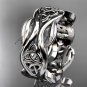 14kt white gold celtic trinity knot wedding band, engagement ring CT7264G