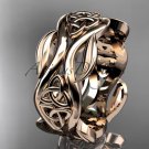 14kt rose gold celtic trinity knot wedding band, engagement ring CT7264G