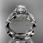 14kt white gold celtic trinity knot engagement ring, Moissanite center stone CT7264 CT7264