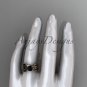 14kt rose gold celtic trinity knot engagement ring with a Black Diamond center stone CT7264