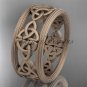 14kt rose gold celtic trinity knot wedding band, matte finish wedding band, engagement ring CT7236G