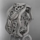 14kt white gold celtic trinity knot wedding band, matte finish wedding band, engagement ring CT7263G