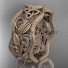14kt rose gold celtic trinity knot wedding band, matte finish wedding band, engagement ring CT7263G