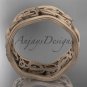 14kt rose gold celtic trinity knot wedding band, matte finish wedding band, engagement ring CT7263G