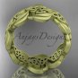 14kt yellow gold leaf and celtic trinity knot wedding band, matte finish engagement ring CT7262G