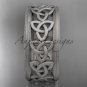 14kt white gold celtic trinity knot wedding band, matte finish wedding band, engagement ring CT7513G