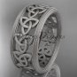 Platinum celtic trinity knot wedding band, matte finish wedding band, engagement ring CT7513G