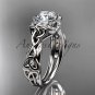 14kt white gold diamond celtic trinity knot wedding ring, engagement ring CT7289