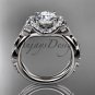 14kt white gold diamond celtic trinity knot wedding ring, engagement ring CT7289