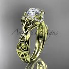 14kt yellow gold diamond celtic trinity knot wedding ring, engagement ring CT7289