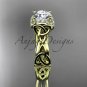 14kt yellow gold diamond celtic trinity knot wedding ring, engagement ring, Moissanite CT7289