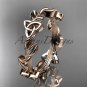 14kt rose gold celtic trinity knot wedding band, engagement ring CT7509G