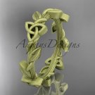 14kt yellow gold celtic trinity knot matte finish wedding band, engagement ring CT7509G
