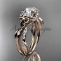 14kt rose gold diamond celtic trinity knot wedding ring, engagement ring CT7274